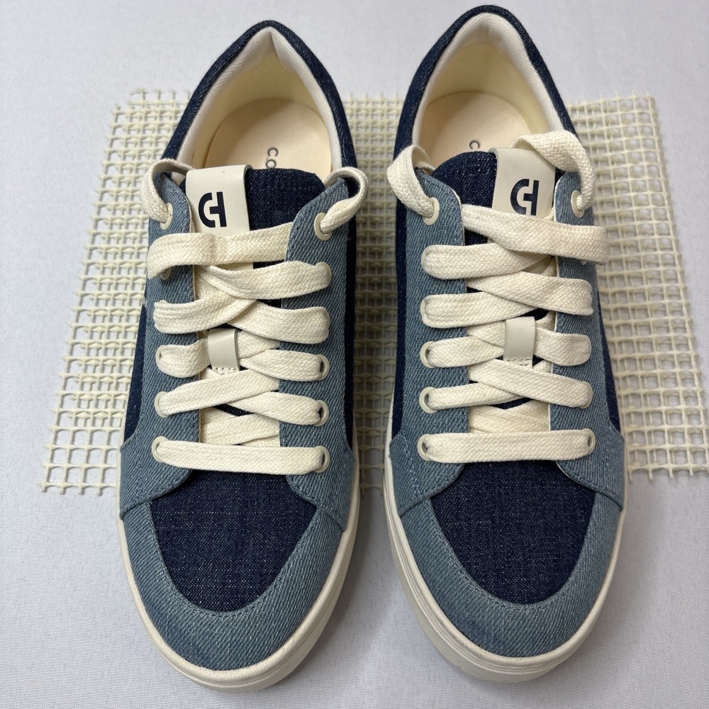 Cole Haan Grandpro Max Platform Blue Denim Platform Sneakers W31646 Womens 9B